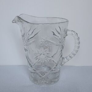 Anchor Hocking Early American Prescut Star Clear 54 oz Glass Pitcher 8"